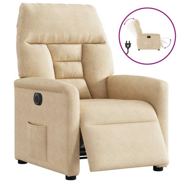 Relaxsessel Elektrisch Creme Mikrofasergewebe