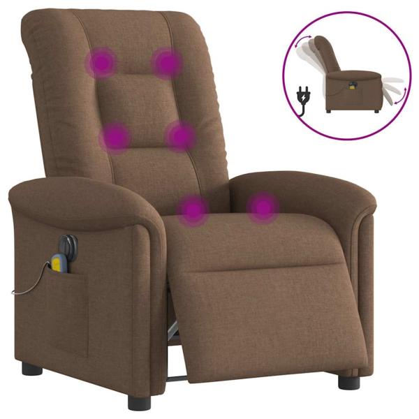 ARDEBO.de - Massagesessel Elektrisch Braun Stoff