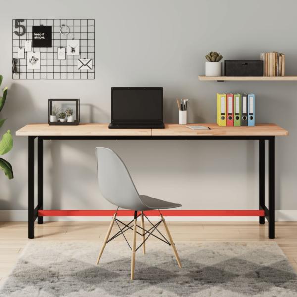 ARDEBO.de - Werkbank 180x55x81,5 cm Massivholz Buche und Metall