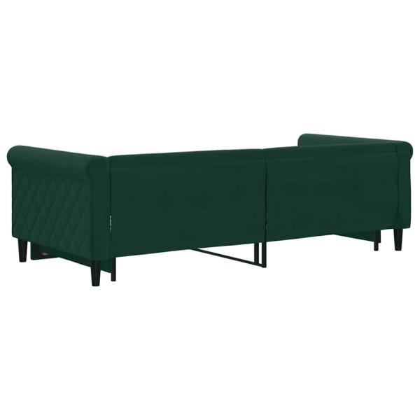 Tagesbett Ausziehbar Dunkelgrün 90x200 cm Samt