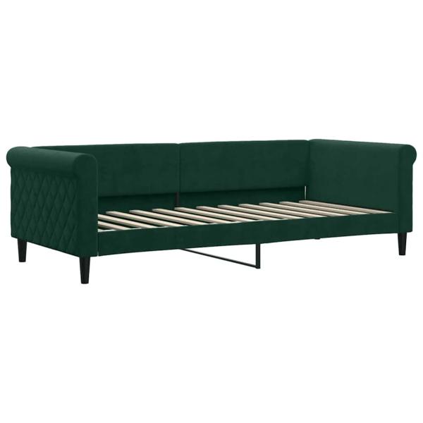 Tagesbett Ausziehbar Dunkelgrün 90x200 cm Samt