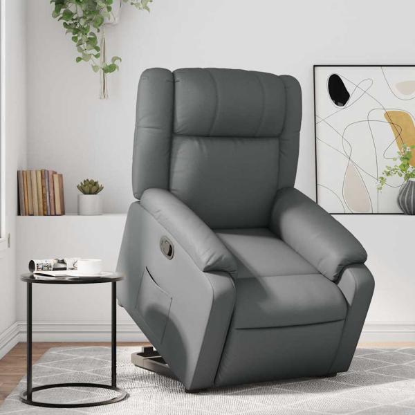 ARDEBO.de - Relaxsessel mit Aufstehhilfe Grau Kunstleder