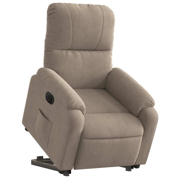 Relaxsessel mit Aufstehhilfe Elektrisch Taupe Mikrofasergewebe