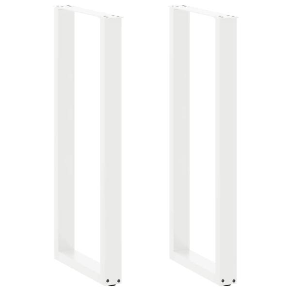 Bartischbeine U-Form 2 Stk. Weiß 50x(110-111) cm Stahl