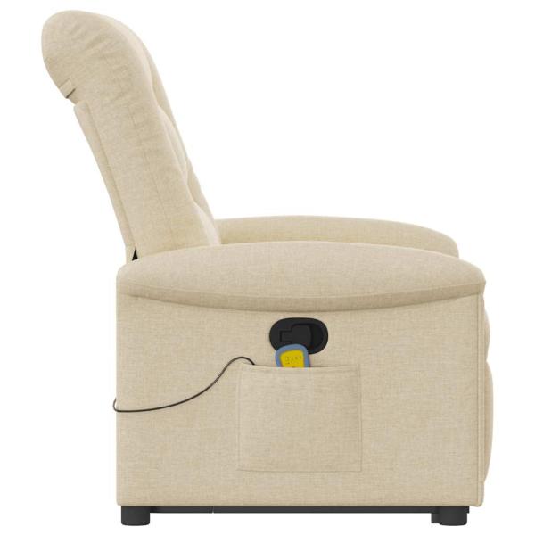 Massagesessel mit Aufstehhilfe Creme Stoff