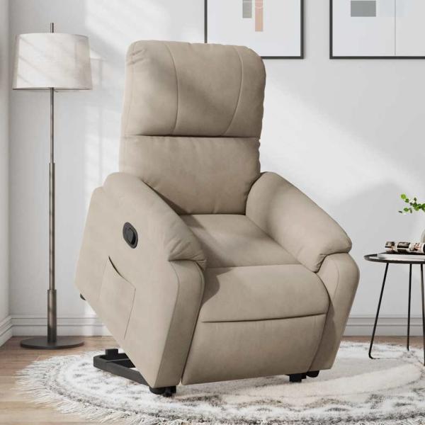 ARDEBO.de - Relaxsessel mit Aufstehhilfe Taupe Mikrofasergewebe