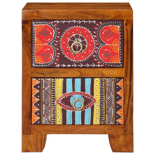 Nachttisch 2 Stk. 35x35x45 cm Massivholz Akazie