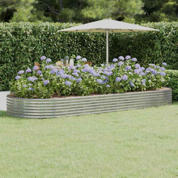 ARDEBO.de - Hochbeet Verzinkter Stahl 373x140x36 cm Silbern