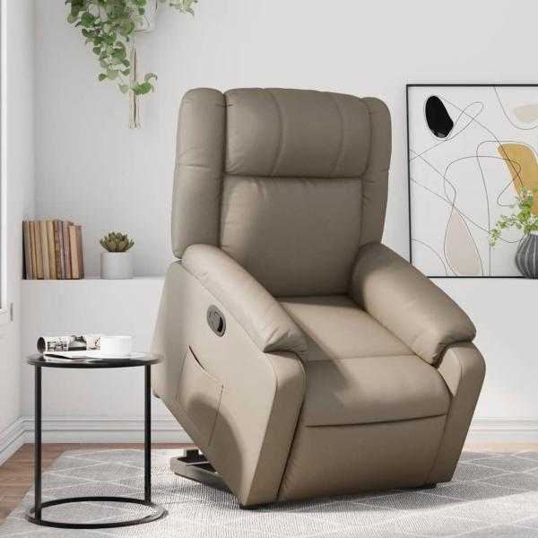 ARDEBO.de - Relaxsessel mit Aufstehhilfe Cappuccino Kunstleder