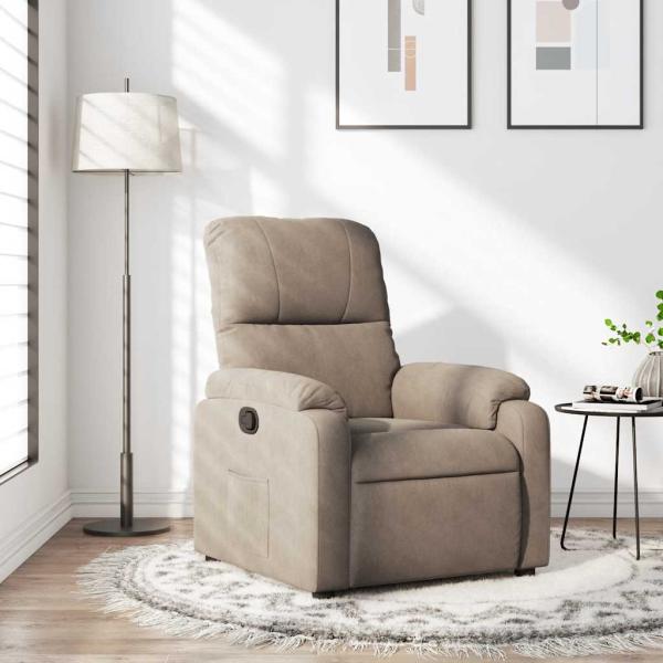 ARDEBO.de - Relaxsessel Taupe Mikrofasergewebe
