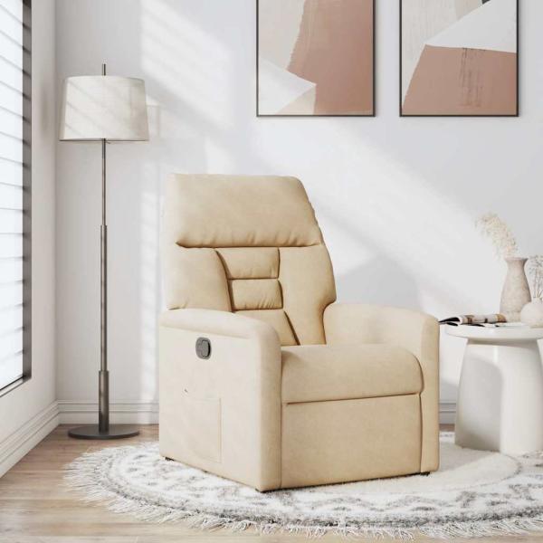 ARDEBO.de - Relaxsessel Creme Mikrofasergewebe