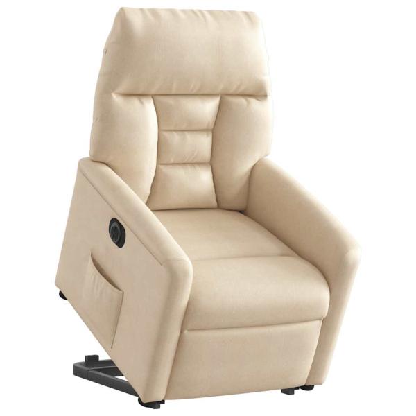 Relaxsessel mit Aufstehhilfe Elektrisch Beige Mikrofasergewebe