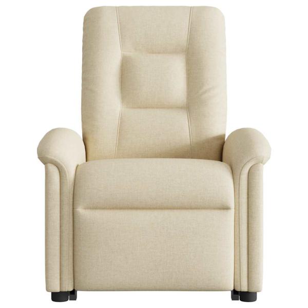 Relaxsessel mit Aufstehhilfe Elektrisch Creme Stoff