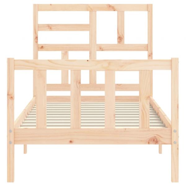 Massivholzbett mit Kopfteil 90x200 cm