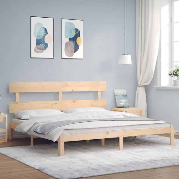 ARDEBO.de - Massivholzbett mit Kopfteil 200x200 cm