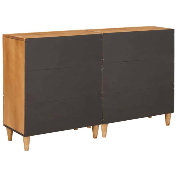 Sideboard 2 stk. 120 x 33,5 x 75 cm massives Mangoholz Braun