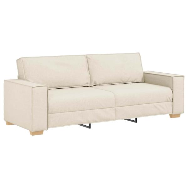 Sofa 2 stk. Beige Leinenmischgewebe