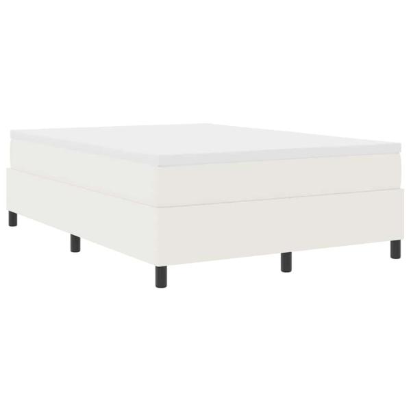 Boxspringbett Creme und Weiß 140 x 200 cm Cordstoff