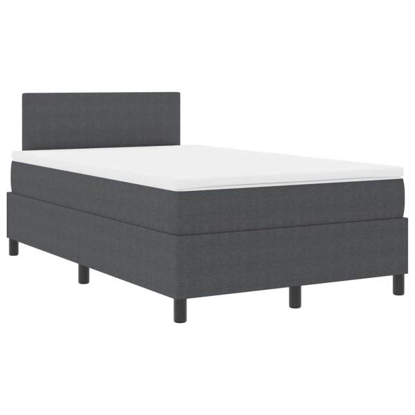 Boxspringbett Dunkelgrau und Weiß 120 x 190 cm Cordstoff