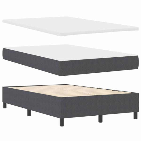 Boxspringbett Dunkelgrau und Weiß 120 x 190 cm Cordstoff
