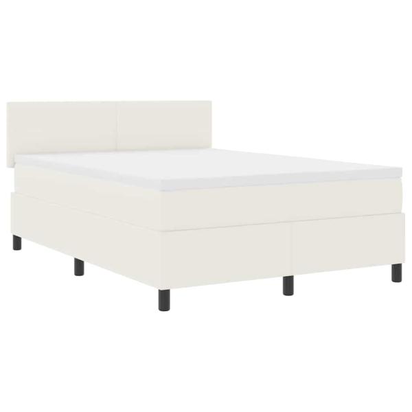 Boxspringbett Creme und Weiß 160 x 200 cm Cordstoff