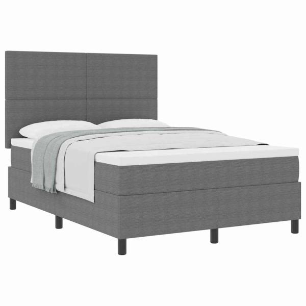 Boxspringbett Hellgrau und Weiß 160 x 200 cm Cordstoff