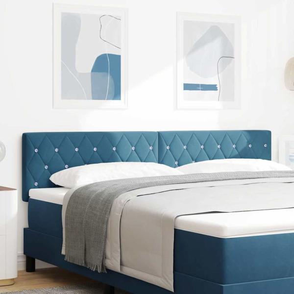 ARDEBO.de - LED Kopfteil mit LED-Lichtleisten Dunkelblau 180 cm Samt