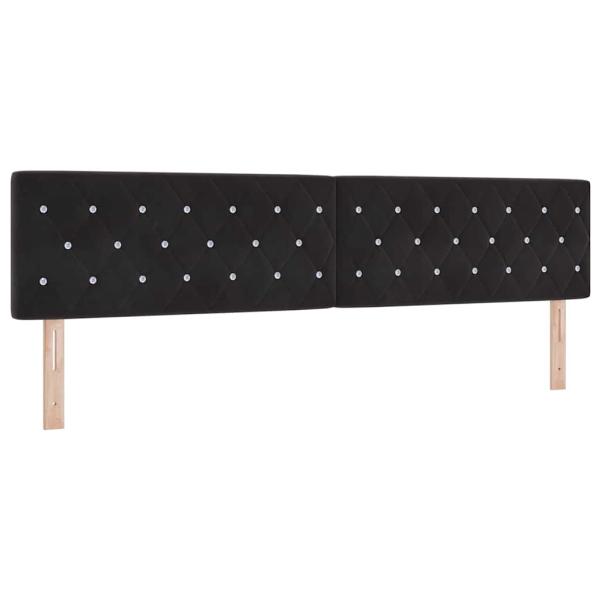 LED Kopfteil mit LED-Lichtleisten Schwarz 200 cm Samt