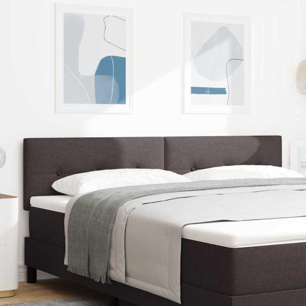 ARDEBO.de - LED Kopfteil mit LED-Lichtleisten Dunkelbraun 180 cm Stoff