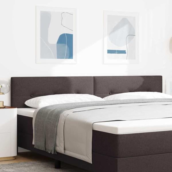 ARDEBO.de - LED Kopfteil mit LED-Lichtleisten Dunkelbraun 200 cm Stoff