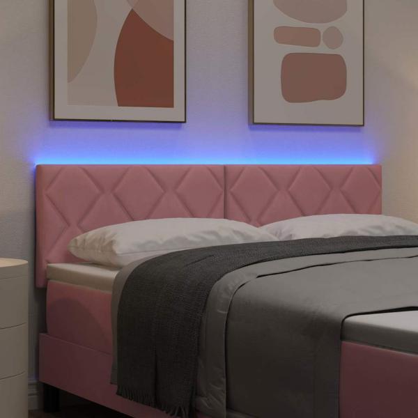 LED Kopfteil Rosa 144 cm Samt