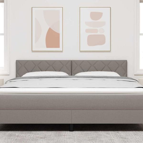 LED Kopfteil Taupe Stoff