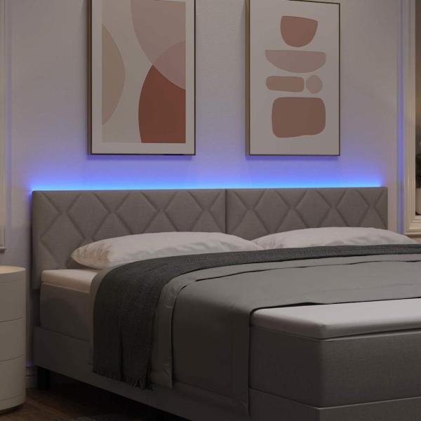 LED Kopfteil Taupe Stoff