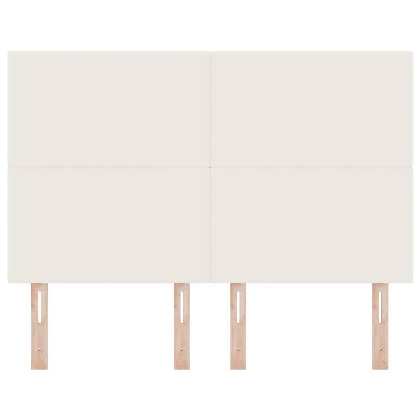 LED Kopfteil mit LED-Lichtleisten Creme 160 cm Cordstoff