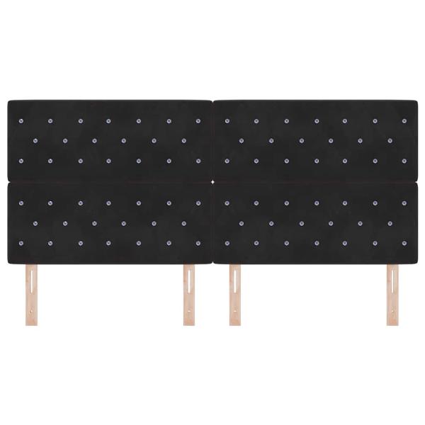 LED Kopfteil mit LED-Lichtleisten Schwarz 200 cm Samt