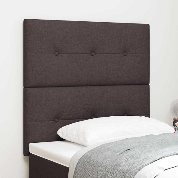 ARDEBO.de - LED Kopfteil mit LED-Lichtleisten Dunkelbraun 100 cm Stoff