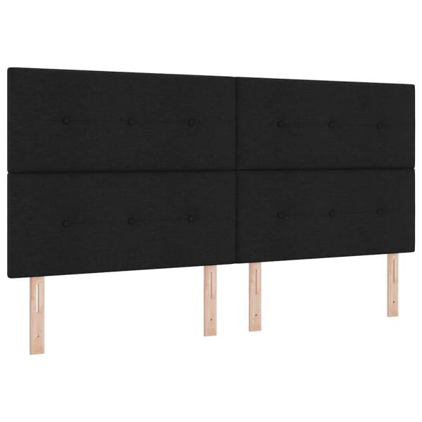 LED Kopfteil mit LED-Lichtleisten Schwarz 200 cm Stoff