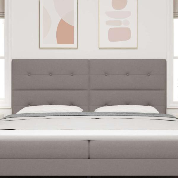 LED Kopfteil Taupe Stoff