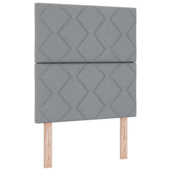 LED Kopfteil Hellgrau Stoff
