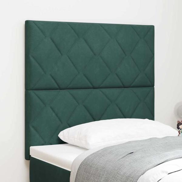 ARDEBO.de - LED Kopfteil Dunkelgrün 90 cm Samt