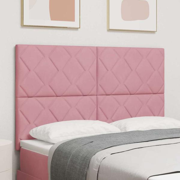 ARDEBO.de - LED Kopfteil Rosa 144 cm Samt