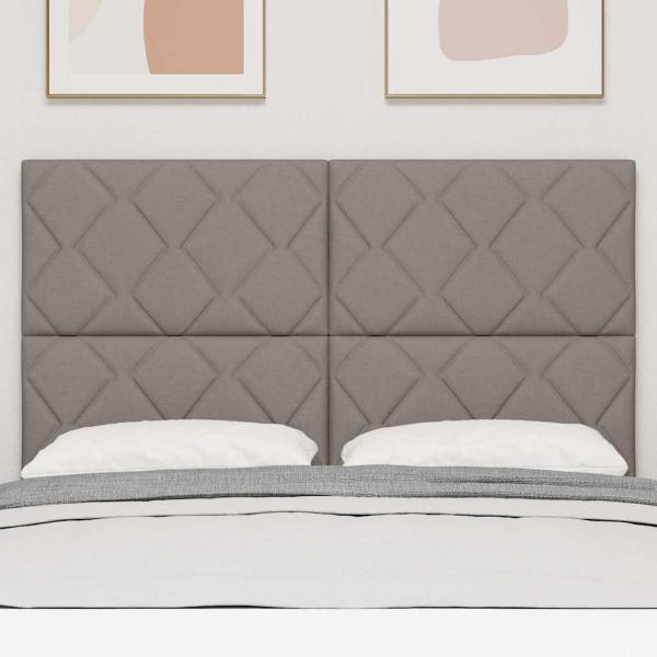LED Kopfteil Taupe Stoff