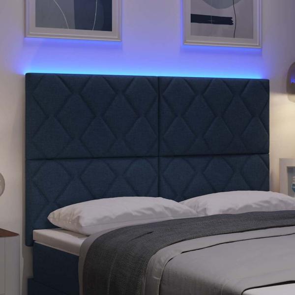 LED Kopfteil Blau 160 cm Stoff