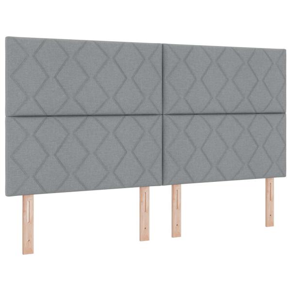 LED Kopfteil Hellgrau 180 cm Stoff