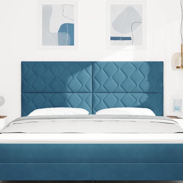 LED Kopfteil Dunkelblau 180 cm Samt