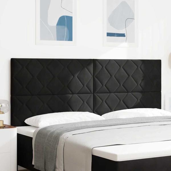 ARDEBO.de - LED Kopfteil Schwarz 200 cm Samt