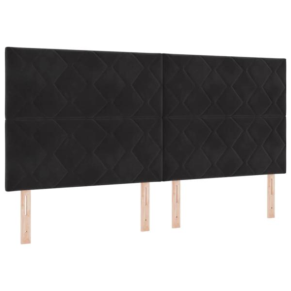 LED Kopfteil Schwarz 200 cm Samt