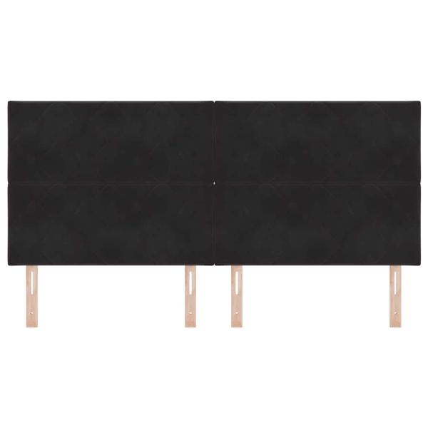 LED Kopfteil Schwarz 200 cm Samt