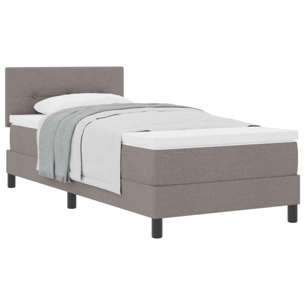 Boxspringbett mit Kopfteil Taupe 90 x 190 cm Stoff