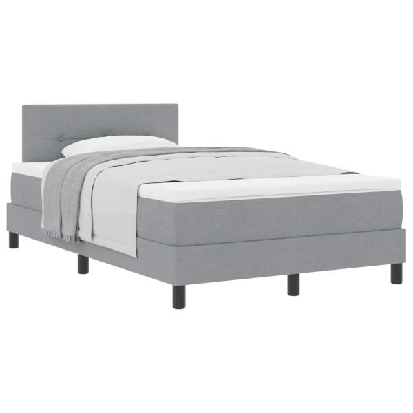Boxspringbett mit Kopfteil Hellgrau 120 x 190 cm Stoff